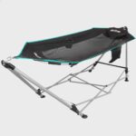 Aktive Hamaca plegable con estructura de acero 265x78x80 cm con posavasos