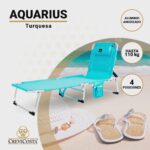Tumbona de Playa 185x57x27 Aquarius - CREVICOSTA. Turquesa - Imagen 2