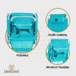 Tumbona de Playa 185x57x27 Aquarius - CREVICOSTA. Turquesa - Imagen 3