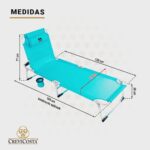 Tumbona de Playa 185x57x27 Aquarius - CREVICOSTA. Turquesa - Imagen 6
