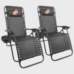 Tumbona Jardin Exterior Gravedad Cero Reclinable, 2 Sillas Plegables