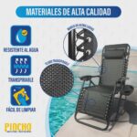 Tumbona Jardin Exterior Gravedad Cero Reclinable, 2 Sillas Plegables - Imagen 4