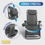 Tumbona Jardin Exterior Gravedad Cero Reclinable, 2 Sillas Plegables - Imagen 5