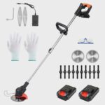 Cortacésped a batería de 21 V, 18000 rpm, con guantes y gafas de protección